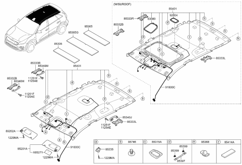 2021 Kia Niro EV  Label-Sunvisor Diagram for 852612B200