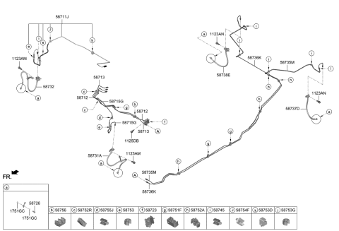 2019 Kia Niro EV  Tube-H/MODULE To Fr Diagram for 58711Q4000