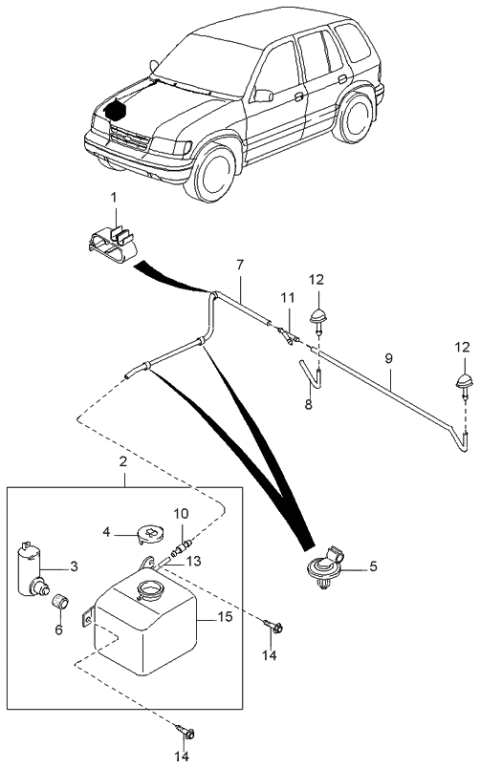 2000 Kia Sportage  Hose-Washer Diagram for 0K09C67501