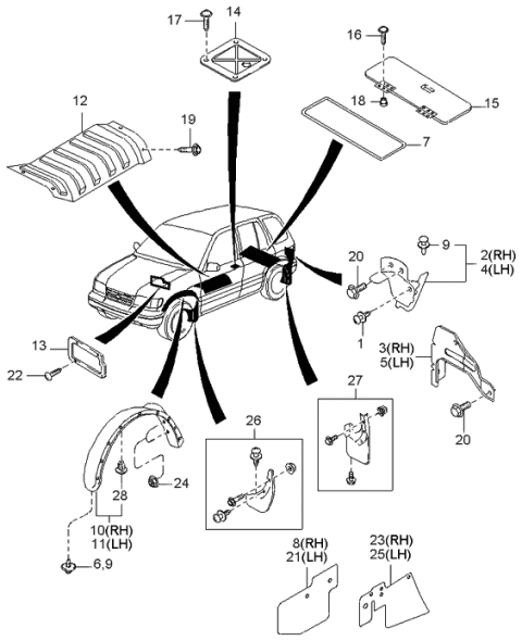 1998 Kia Sportage  Insulator-Front Diagram for 0K01856421