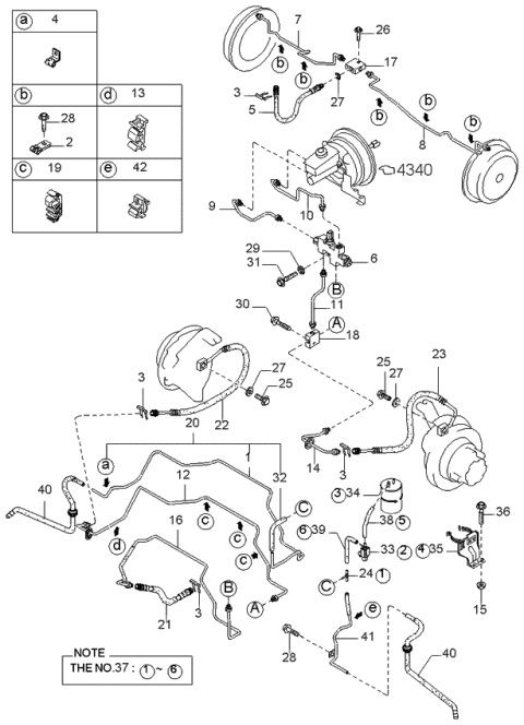 1999 Kia Sportage Clip-Pipe Diagram for MG03045919B