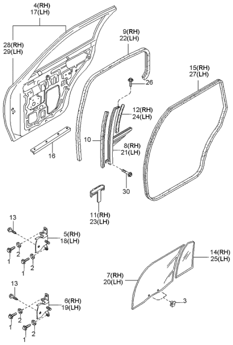 1997 Kia Sportage  Chan-Center, LH Diagram for 0K01873602A