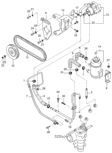 1999 Kia Sportage  Nut Diagram for K999221201B