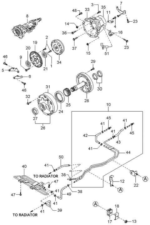 1998 Kia Sportage  Support-Oil Pipe Diagram for 0K01519980