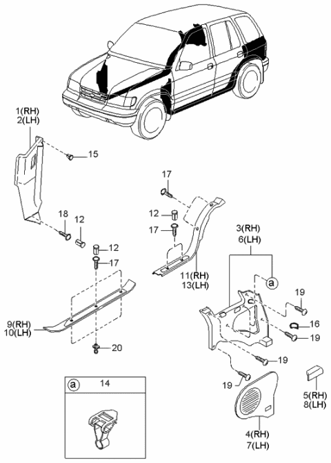 1998 Kia Sportage Screw-Tapping Diagram for K998640512B