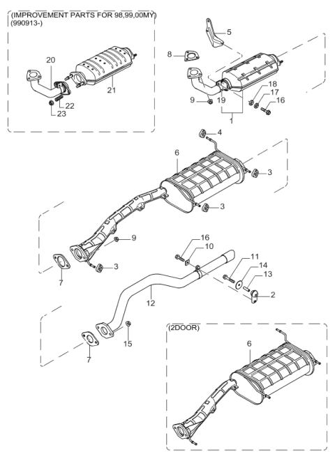 1998 Kia Sportage  Gasket Diagram for 0K04R13483