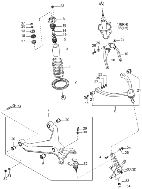 2000 Kia Sportage  Bolt Diagram for K997841040