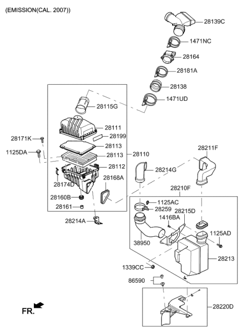 2008 Kia Spectra SX  Bracket Diagram for 282162D001