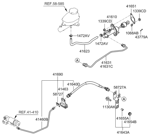 2007 Kia Spectra SX  Hose-Reservoir Diagram for 416232F310