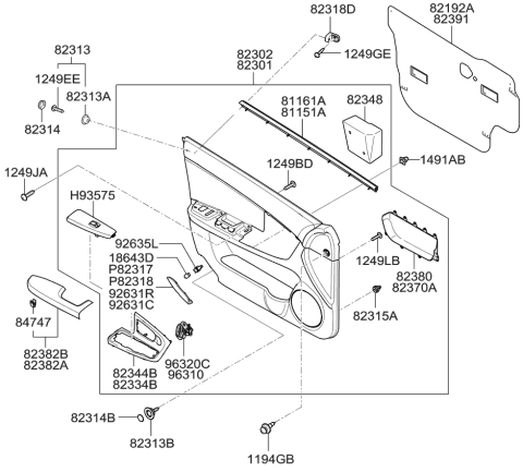 2009 Kia Spectra SX  Screw-Tapping Diagram for 1249304081