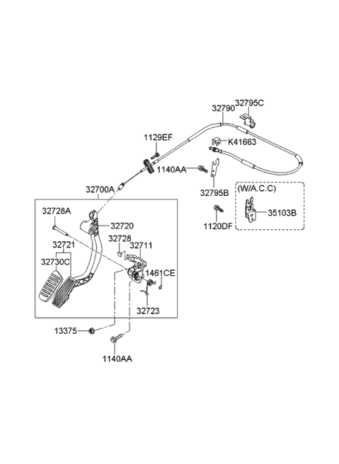 2009 Kia Spectra5 SX  Pad-Pedal Diagram for 00023703