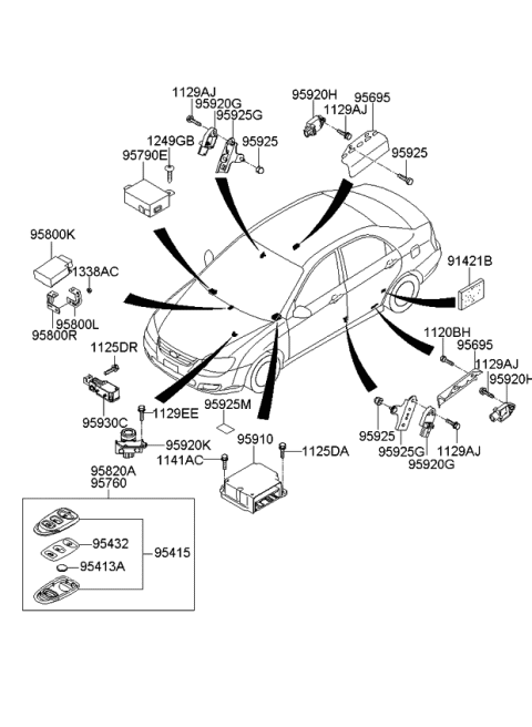 2007 Kia Spectra SX Sensor Assembly-Fuel Cut Diagram for 959802F000