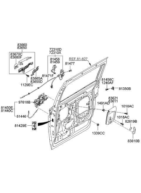 2013 Kia Sedona Striker Assembly-Door Diagram for 814504D000