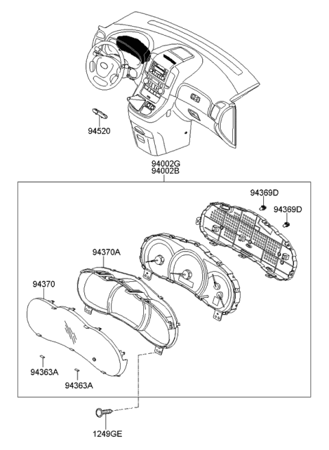 2013 Kia Sedona Cover-Cushion Diagram for 943634D215