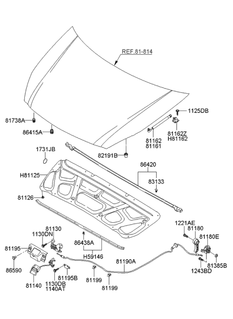 2013 Kia Sedona  Clip Diagram for 8119933000