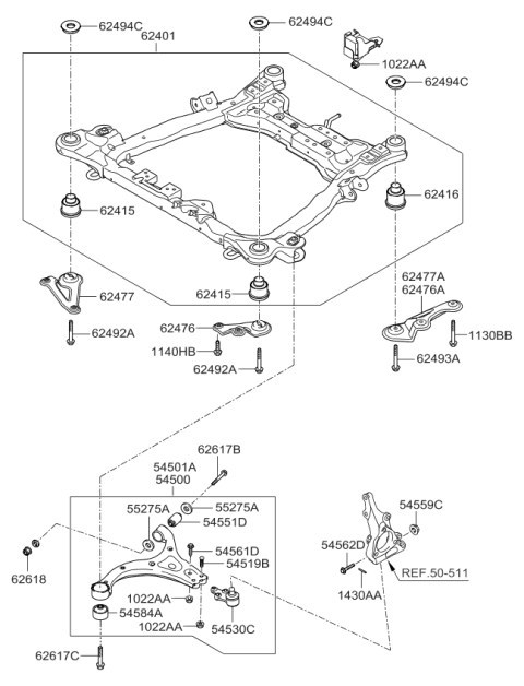 2009 Kia Sedona  Stay RH Diagram for 624884D100