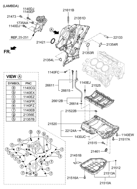2006 Kia Sedona  Seal-Oil Diagram for 213523C600