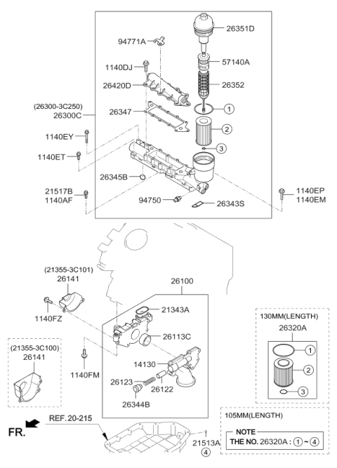 2012 Kia Sedona  Cap Diagram for 263513C100