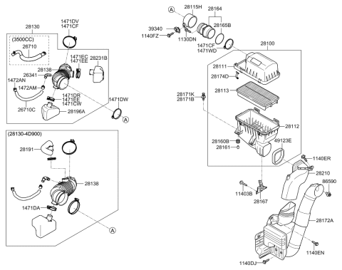 2011 Kia Sedona  Bolt Diagram for 281711C000