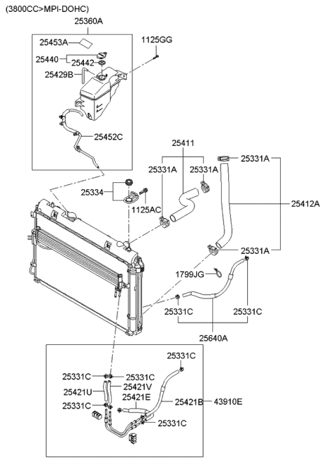 2012 Kia Sedona  Tube & Hose Assembly Diagram for 254704D900