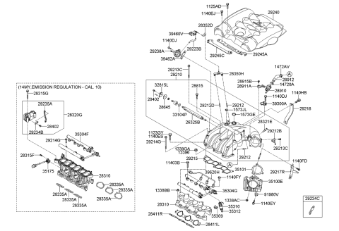 2006 Kia Sedona  Gasket-Throttle Body Diagram for 351013C400