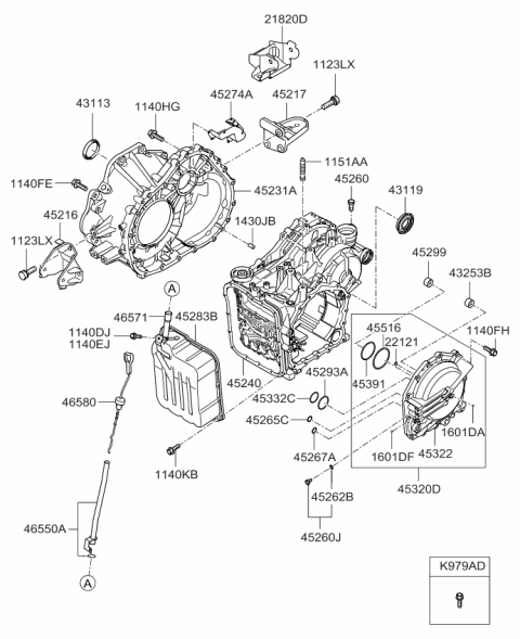 2012 Kia Sedona  Oil Level Gauge Diagram for 465803A570