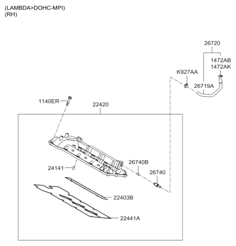 2011 Kia Sedona  Pad-Pcv Diagram for 267293C110