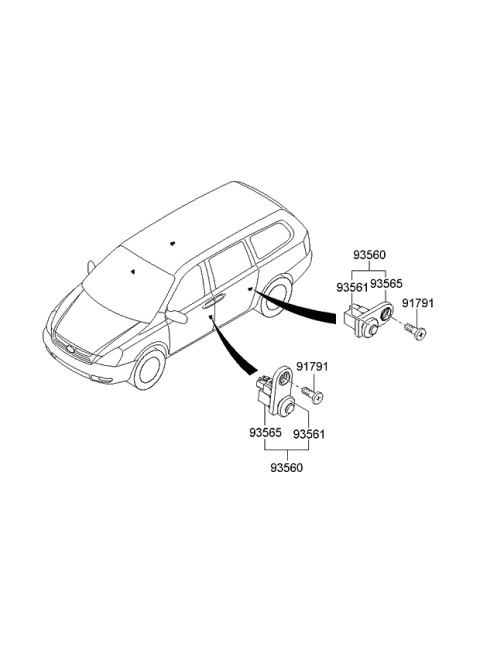 2012 Kia Sedona  Screw-Earth Counters Diagram for 917911W000