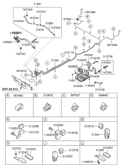 2006 Kia Sedona  Canister Assembly Diagram for 314204D500