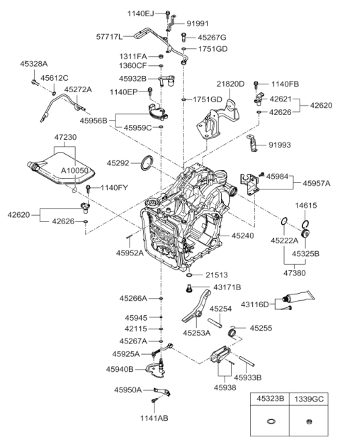 2007 Kia Sedona  Bracket-Transmission Support Diagram for 452143A570