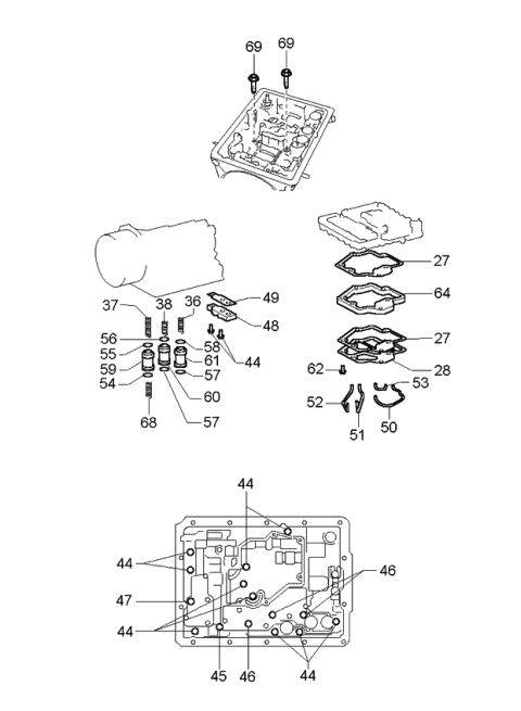 2000 Kia Sportage  SPACER Oil STRAINER Diagram for 0K02521110