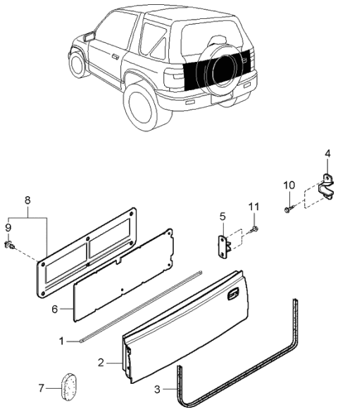 2002 Kia Sportage  Screw Diagram for K907857620