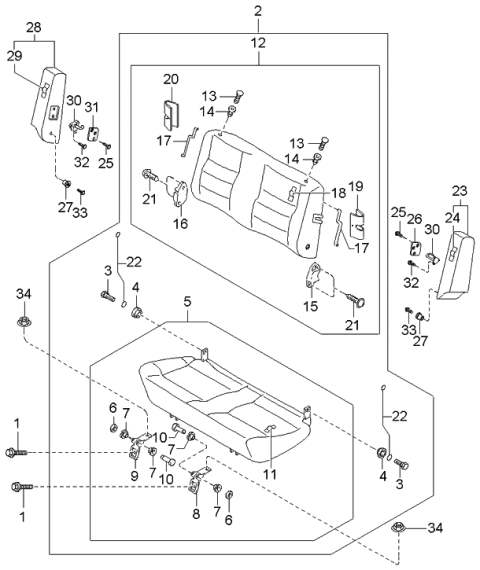 2000 Kia Sportage Screw-Tapping Diagram for K998650412B