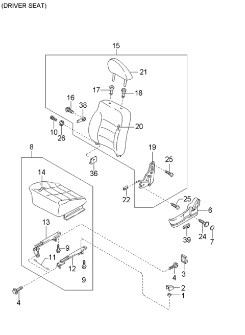 2002 Kia Sportage Bolt Diagram for K997200814