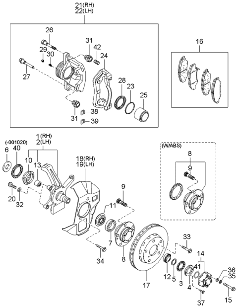 2000 Kia Sportage  Bolt Diagram for 0K01133302