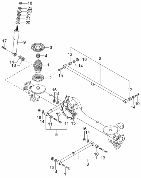 2001 Kia Sportage  Rear Coil Spring Diagram for 0K08E28010A