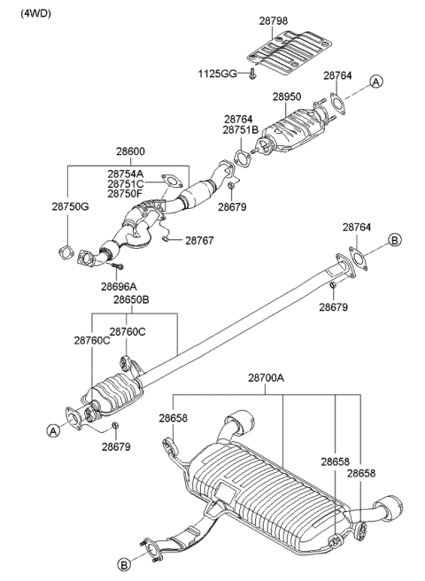 2010 Kia Sportage  Panel-Heat Protector Diagram for 287981F000