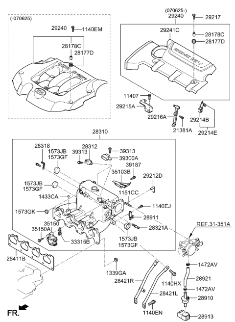 2009 Kia Sportage  Bolt Diagram for 3932223500