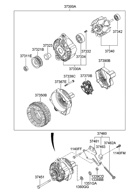 2008 Kia Sportage Bolt Diagram for 1140308207B