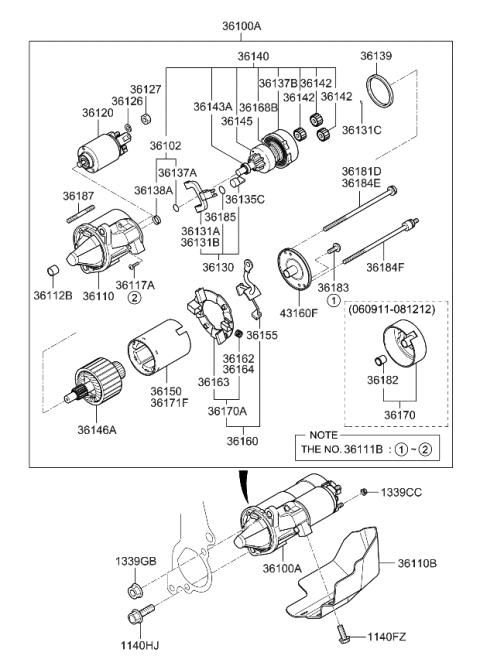 2009 Kia Sportage  Lever Diagram for 3613123171