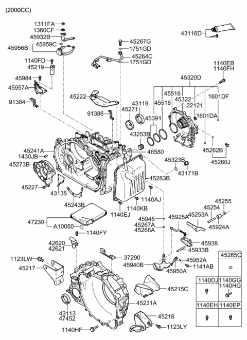 2009 Kia Sportage  Spring-Parking Sprag Diagram for 4592239000