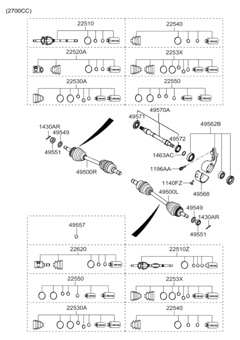 2008 Kia Sportage  Band & Clip Set Diagram for 495961F200