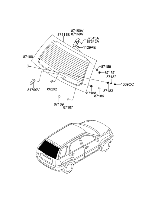 2007 Kia Sportage  Bolt-Wiper Motor Mounting Diagram for 871802E000
