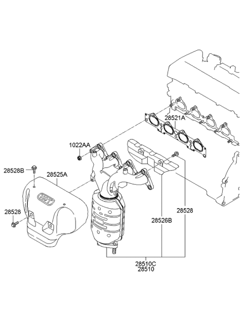 2006 Kia Sportage  Exhuast Manifold Assembly Diagram for 2851023770