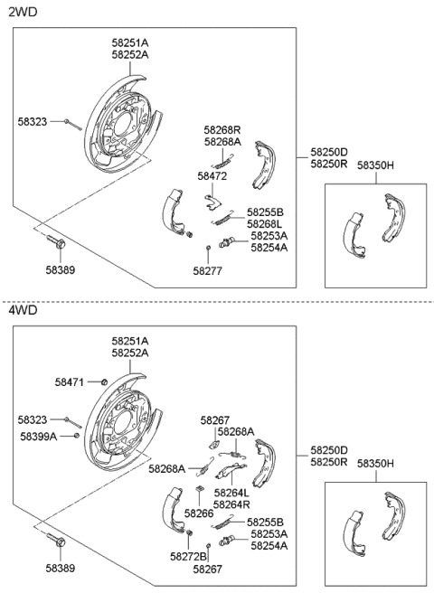 2007 Kia Sportage  Spring-Shoe Return Lower Diagram for 582553A000