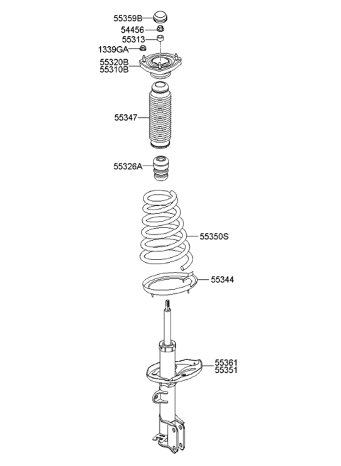 2010 Kia Sportage  Rear Springs Diagram for 553302E100