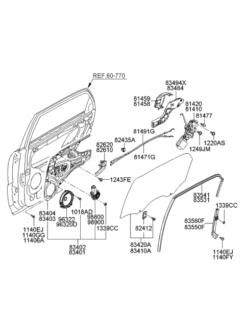 2009 Kia Sportage RETAINER-Rear Door Latch Diagram for 834941F000