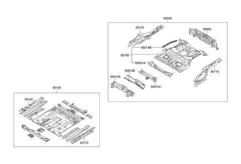 2010 Kia Sportage Crossmember Assembly-Rear Diagram for 657411F010