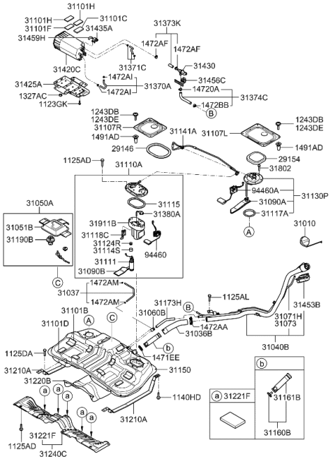 2010 Kia Sportage  Separator&Hose Assembly Diagram for 310502E300