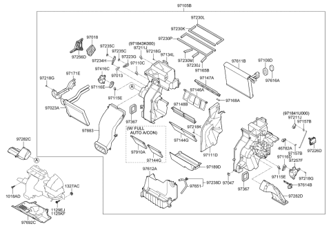 2013 Kia Sorento  Arm-Defroster Door Diagram for 971841U000